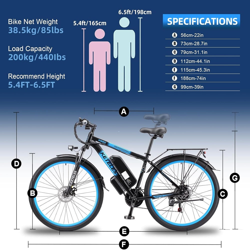 KETELES K820 size 1000W shimano 21 speed
