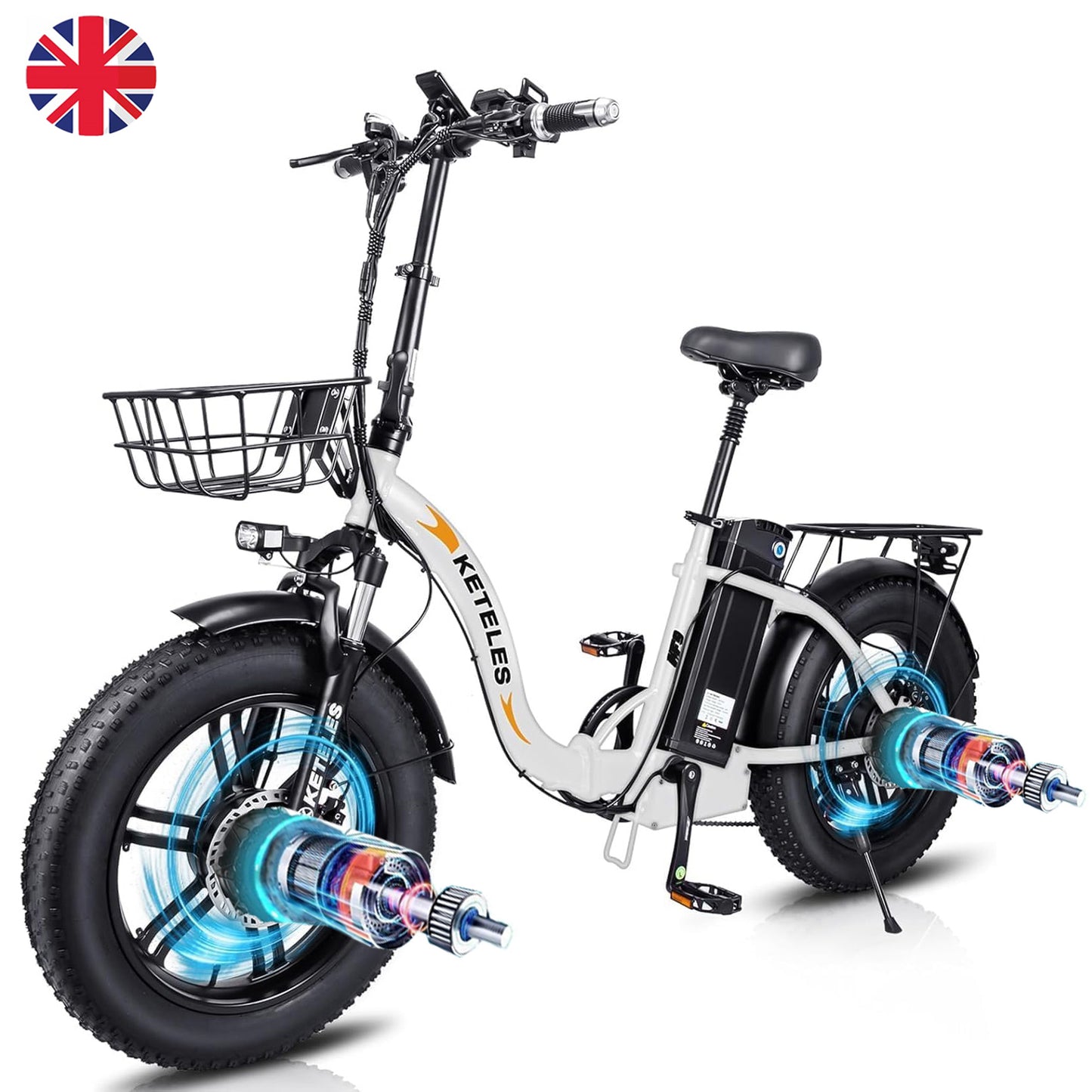 KETELES KF9 2000W 48V 26Ah Hydraulic Disc Brake Folding Electric Bike(UK)