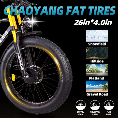 KETELES XF4000 2000W Dual Motor Electric Bike 48V 23AH Fat Tire E-Bike