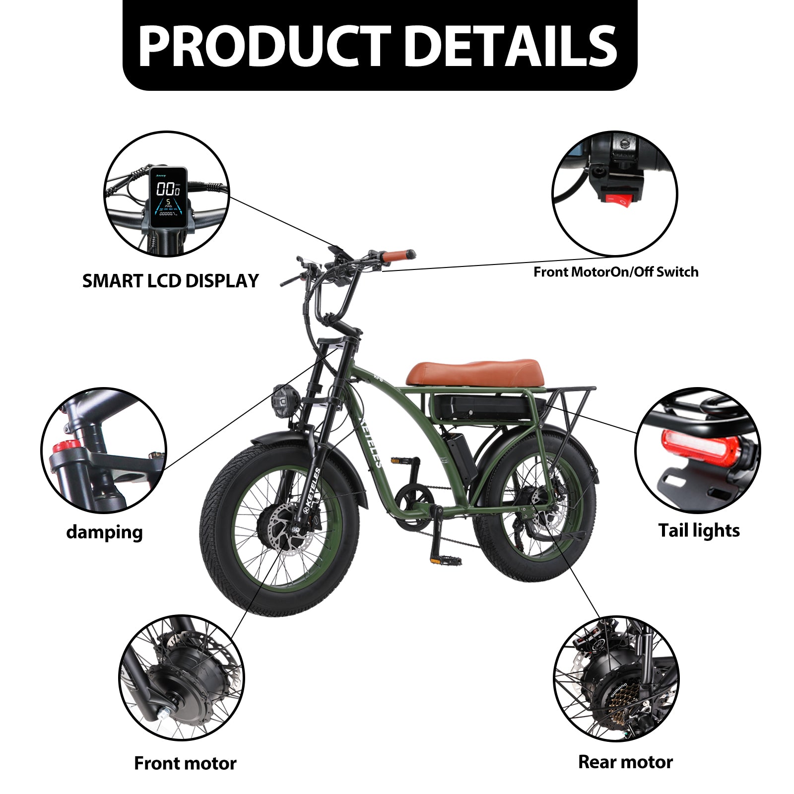 KETELES KF8 2000W dual motor fat tire electric bike