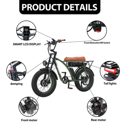 KETELES KF8 2000W dual motor fat tire electric bike