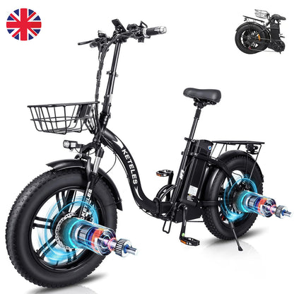 KETELES KF9 2000W  48V 26Ah Hydraulic Disc Brake Folding Electric Bike（UK）
